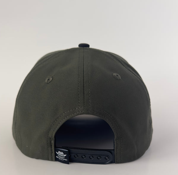 Olive Green Rope Hat With White Logo