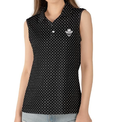 White logo Black Sleeveless