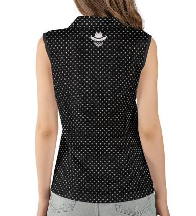 White logo Black Sleeveless