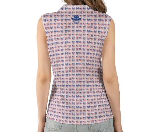 Flags and Bows Sleeveless Polo
