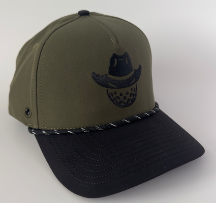 Olive Green Rope Hat With Black Logo
