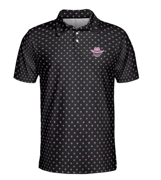 Reride Logo Pink and Black Polo