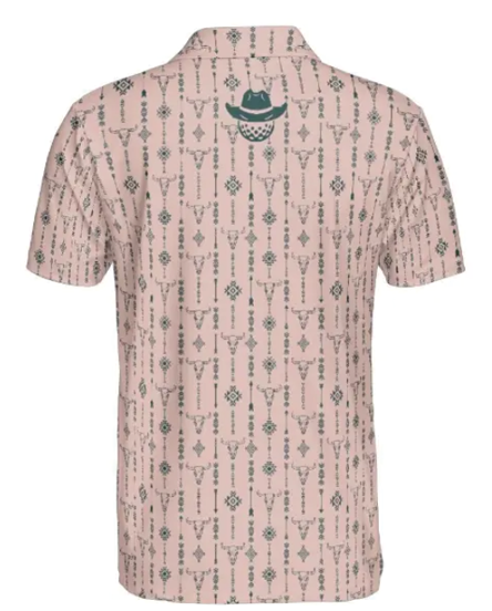 Arrows and Skulls Peach Polo