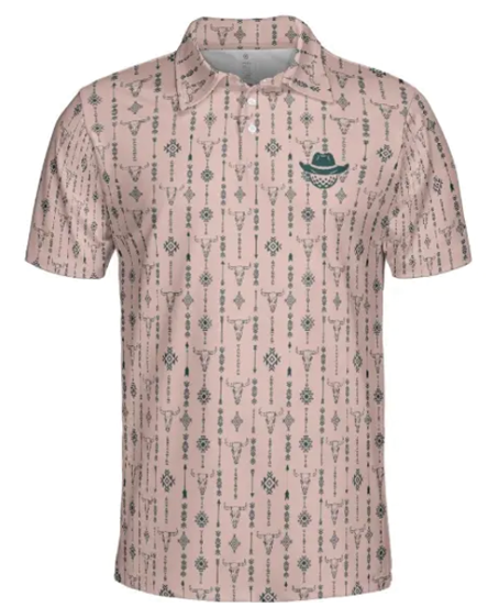Arrows and Skulls Peach Polo